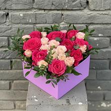 Цветочная композиция из Розы в коробке в Трудобеликовский