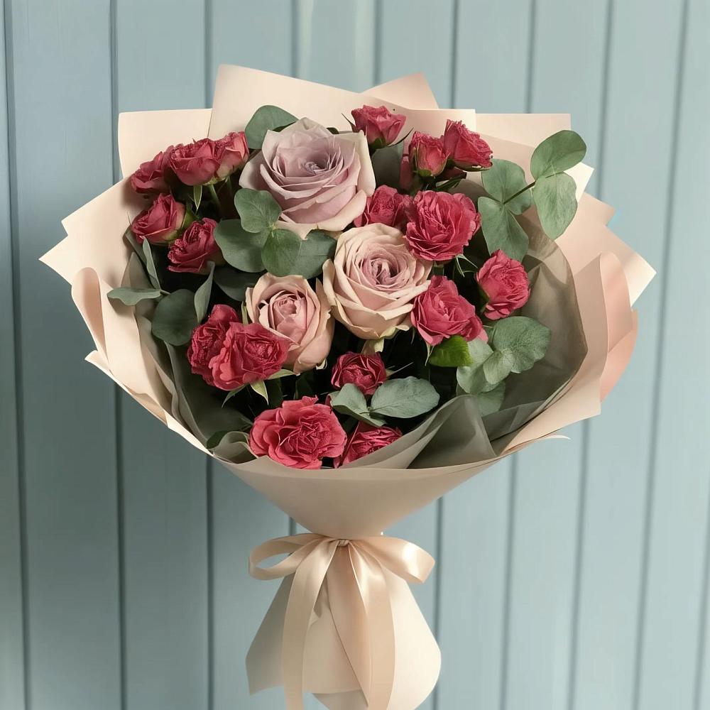 Букет цветов из: Гвоздики и Розы в Трудобеликовский