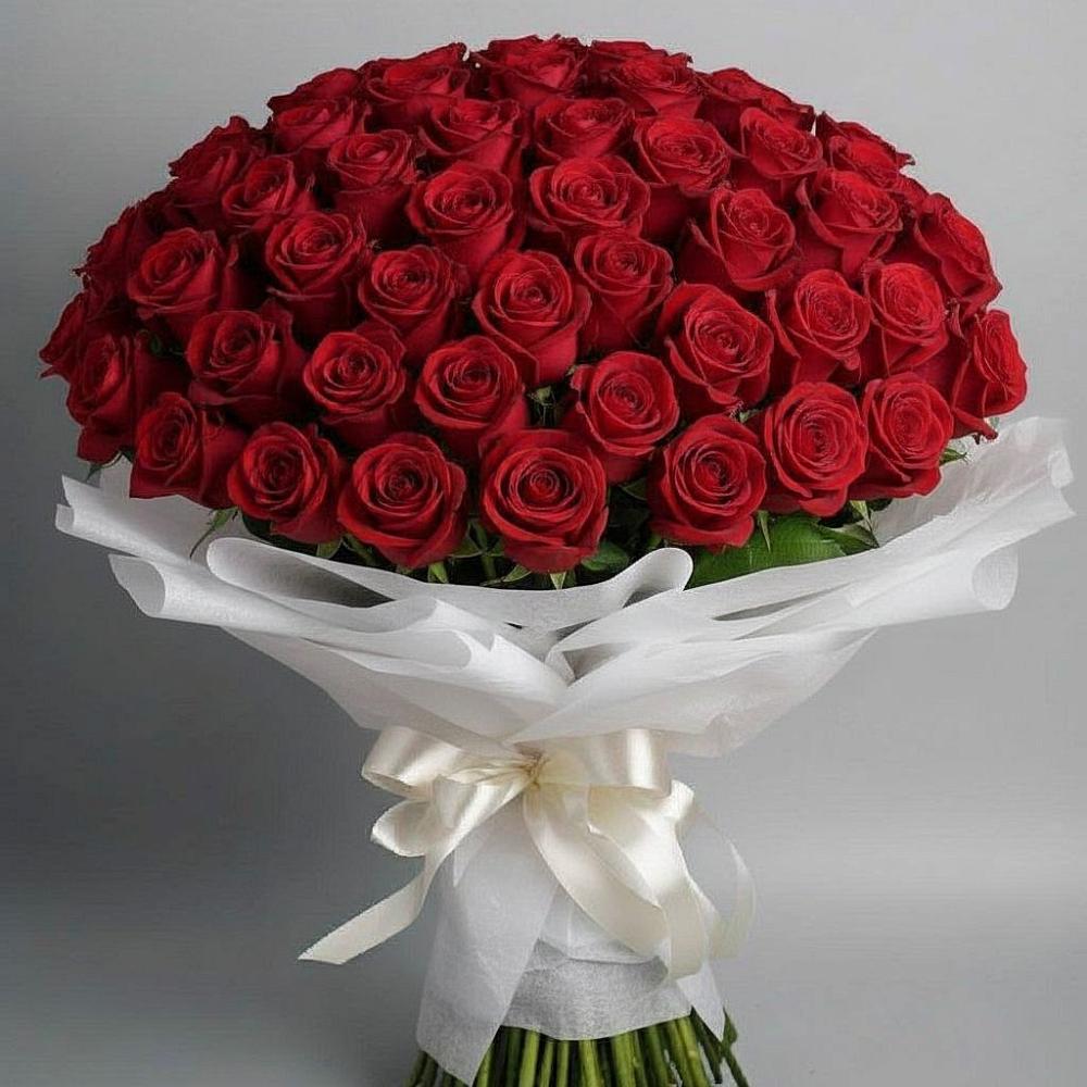 Букет 101 Красная роза Блэк Мэджик в Трудобеликовский