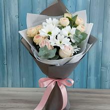 Букет цветов из:  Хризантемы и Розы в Трудобеликовский