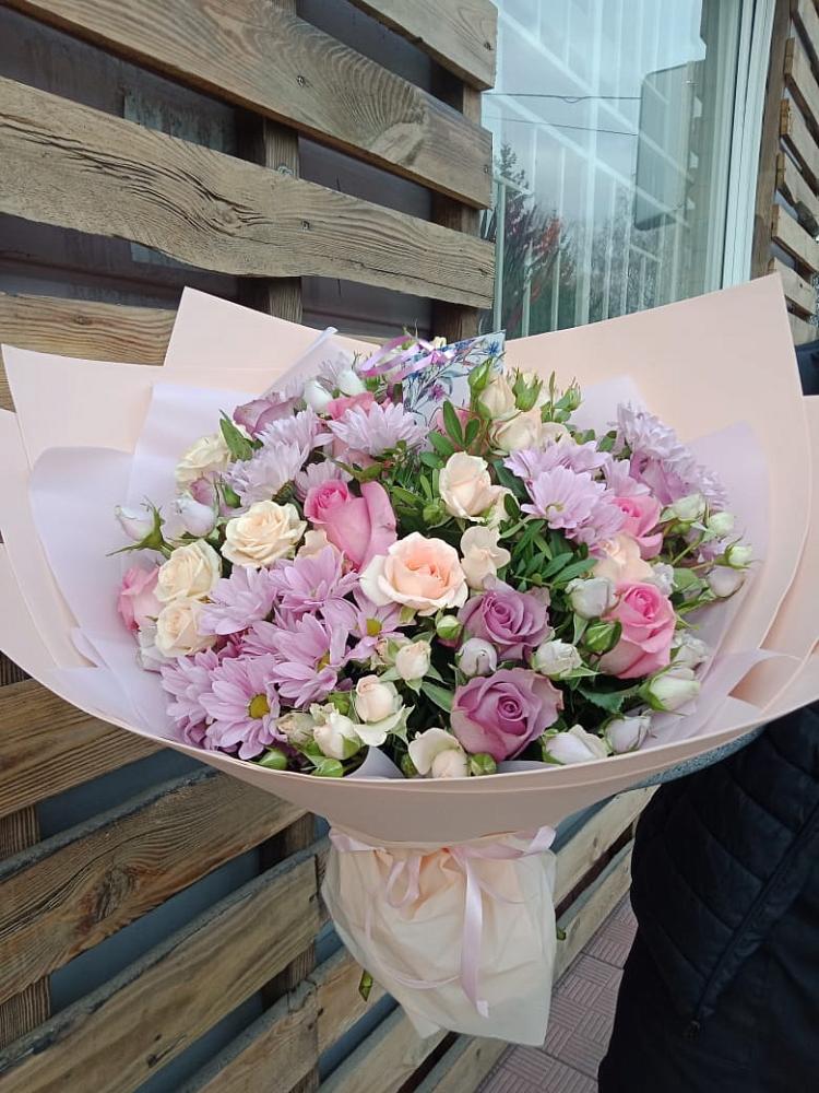 Букет цветов из: Розы и Хризантемы в Трудобеликовский