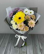 Букет цветов из:  Розы, Герберы и Хризантемы #REPLACE_PRED# Трудобеликовский