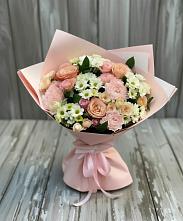Букет цветов из:  Гвоздики, Розы и Хризантемы в Трудобеликовский