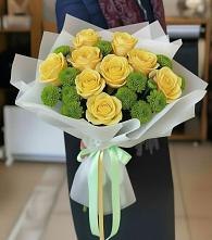 Букет цветов из:  Хризантемы и Розы в Трудобеликовский