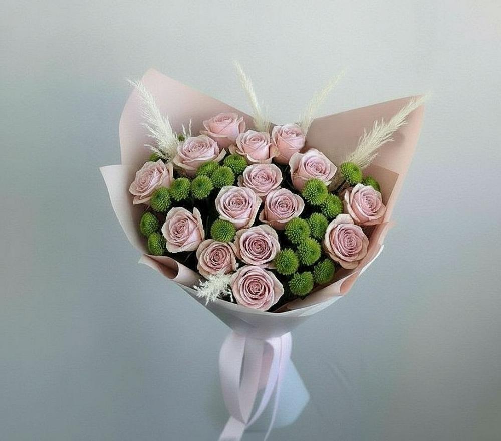 Букет цветов из: Розы и Хризантемы в Трудобеликовский