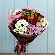 Букет цветов из:  Розы, Хризантемы и Альстромерии в Трудобеликовский