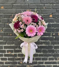 Букет цветов из:  Герберы и Хризантемы в Трудобеликовский