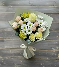 Букет цветов из:  Альстромерии, Розы и Хризантемы в Трудобеликовский