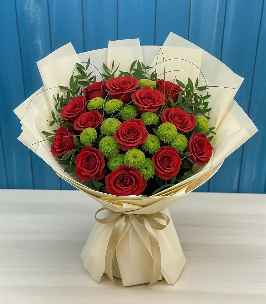 Букет цветов из: Розы и Хризантемы в Трудобеликовский