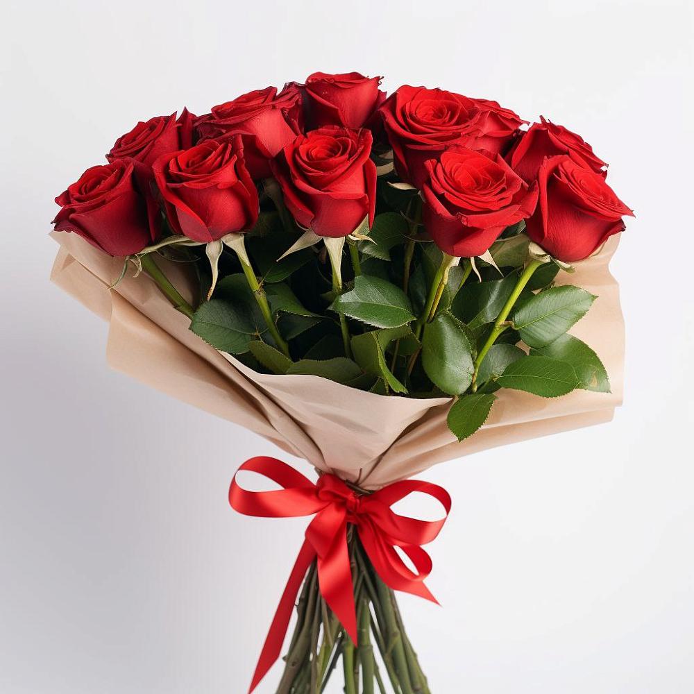 Букет 11 Красных роз Эдлесс Лав в Трудобеликовский